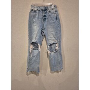 Shein Womens Streetwear Baggy Jeans Denim Distressed Size Small/4